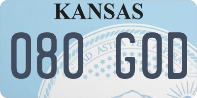 KS license plate 080GOD