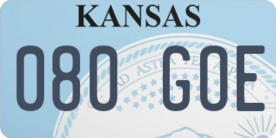 KS license plate 080GOE