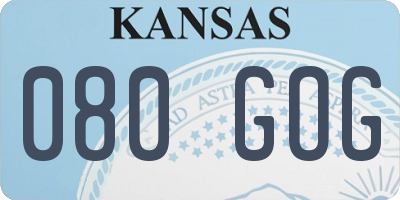 KS license plate 080GOG
