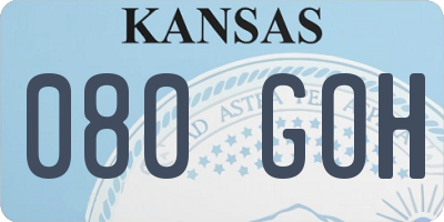 KS license plate 080GOH