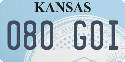 KS license plate 080GOI
