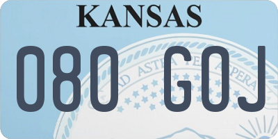 KS license plate 080GOJ