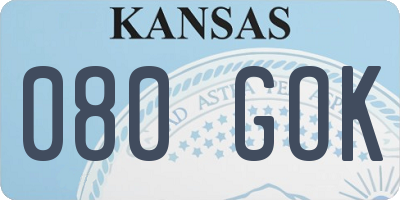 KS license plate 080GOK