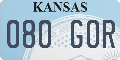 KS license plate 080GOR