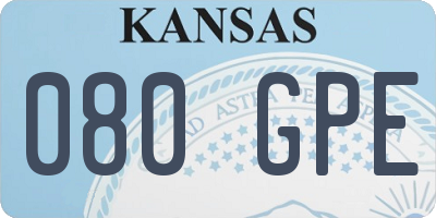 KS license plate 080GPE