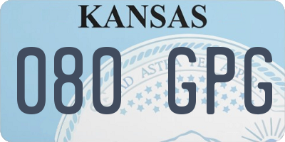 KS license plate 080GPG
