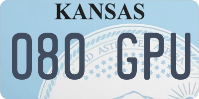 KS license plate 080GPU