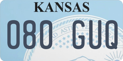 KS license plate 080GUQ
