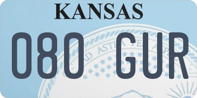 KS license plate 080GUR