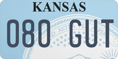 KS license plate 080GUT