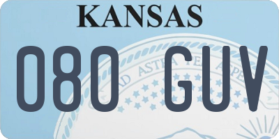 KS license plate 080GUV