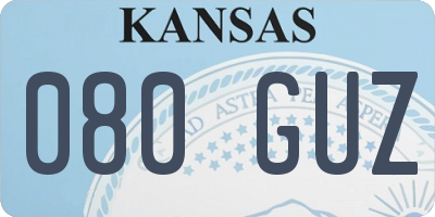KS license plate 080GUZ