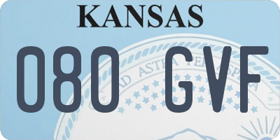 KS license plate 080GVF
