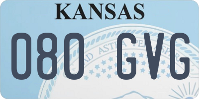 KS license plate 080GVG