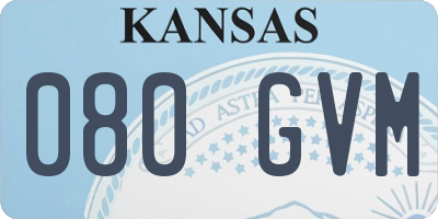 KS license plate 080GVM