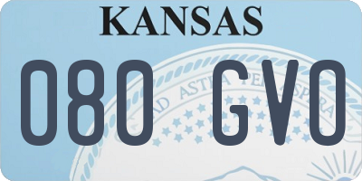 KS license plate 080GVO