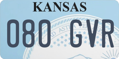 KS license plate 080GVR