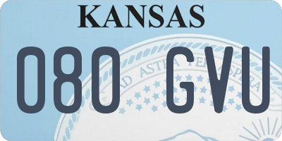 KS license plate 080GVU
