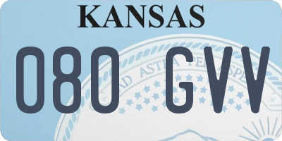 KS license plate 080GVV