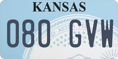 KS license plate 080GVW