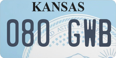 KS license plate 080GWB