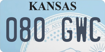 KS license plate 080GWC