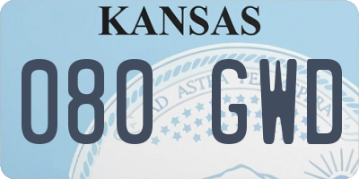 KS license plate 080GWD