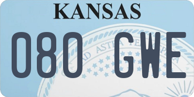 KS license plate 080GWE