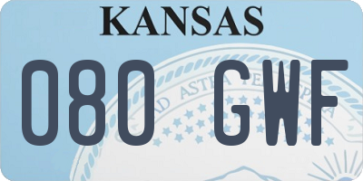 KS license plate 080GWF