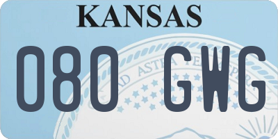 KS license plate 080GWG