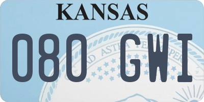 KS license plate 080GWI
