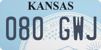 KS license plate 080GWJ
