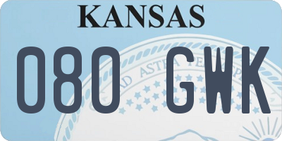 KS license plate 080GWK