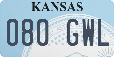 KS license plate 080GWL