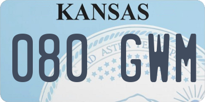 KS license plate 080GWM