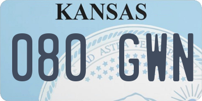 KS license plate 080GWN