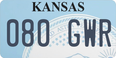 KS license plate 080GWR