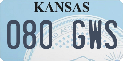 KS license plate 080GWS