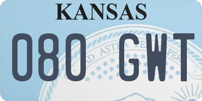 KS license plate 080GWT
