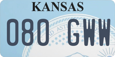 KS license plate 080GWW