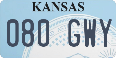 KS license plate 080GWY