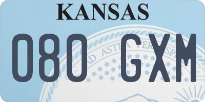 KS license plate 080GXM