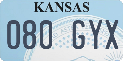 KS license plate 080GYX