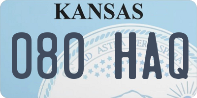 KS license plate 080HAQ