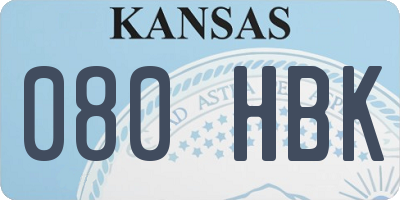 KS license plate 080HBK