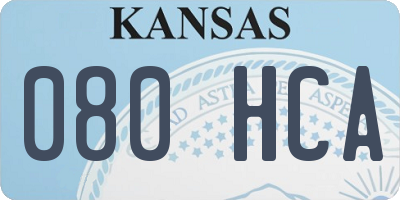 KS license plate 080HCA
