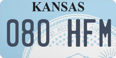 KS license plate 080HFM