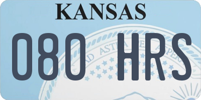 KS license plate 080HRS