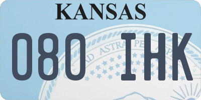 KS license plate 080IHK