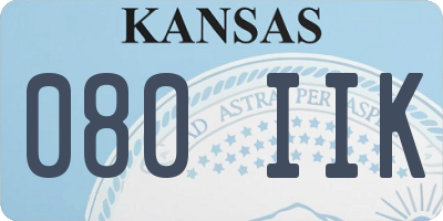 KS license plate 080IIK